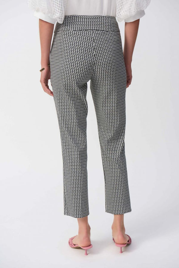 Colour pattern jacquard cropped pants