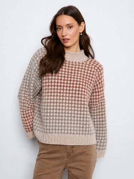 Mock Neck Knit Sweater C2071
