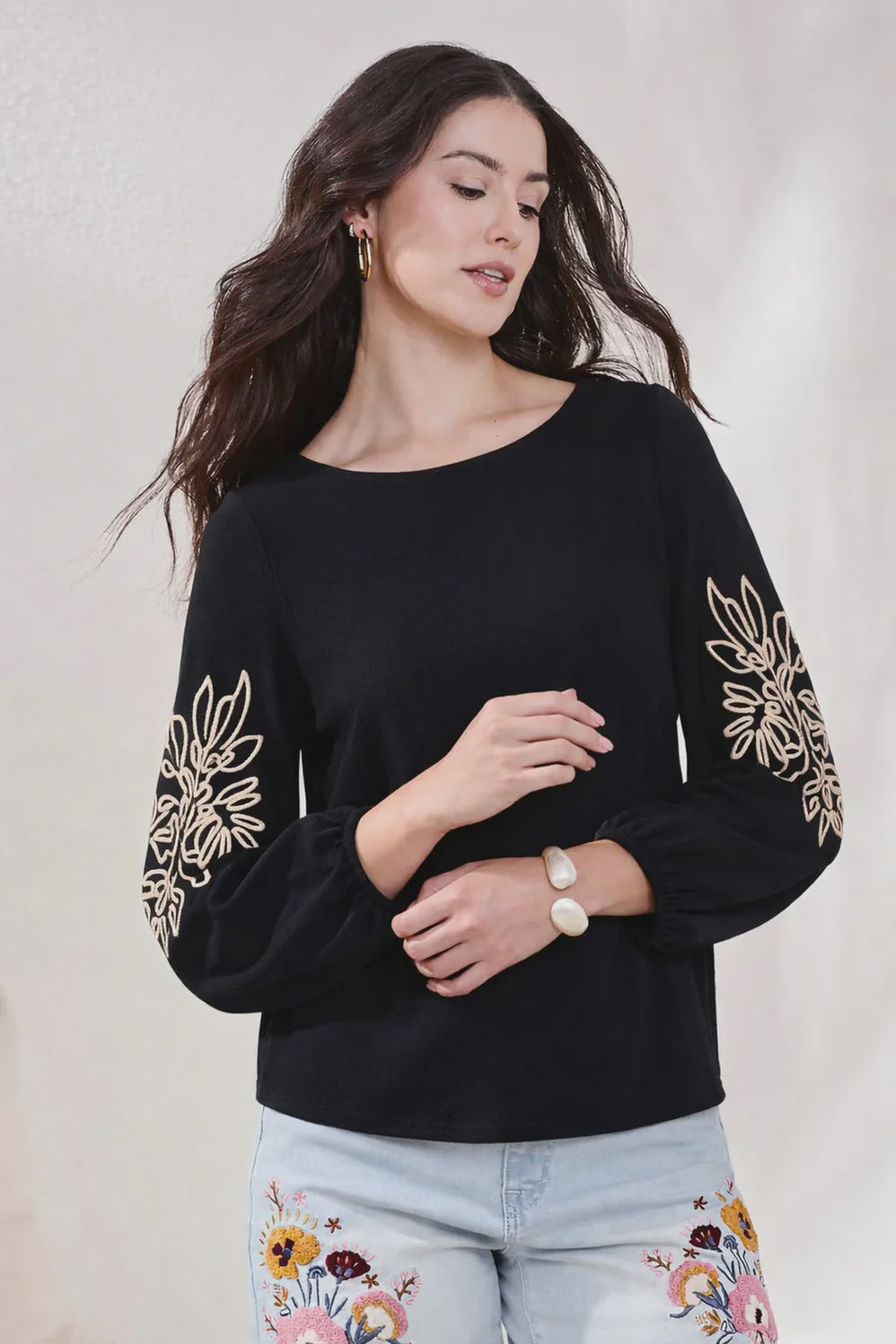 3/4 SLV Top W/Soutache Detail 3045O