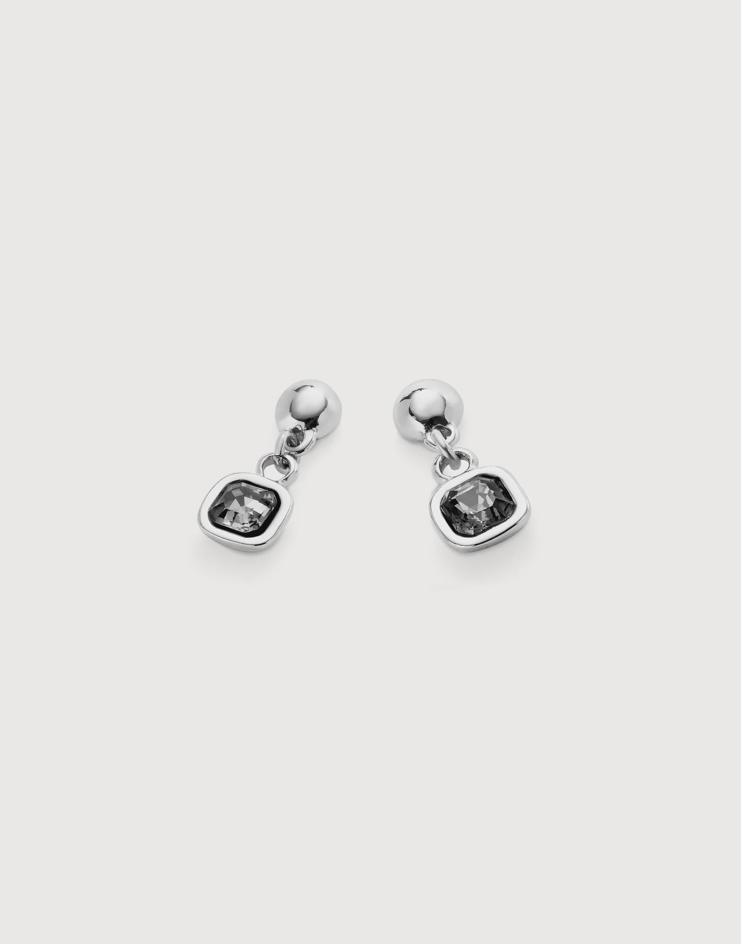 Ser Expresiva Silver Earring W/Grey Crystal