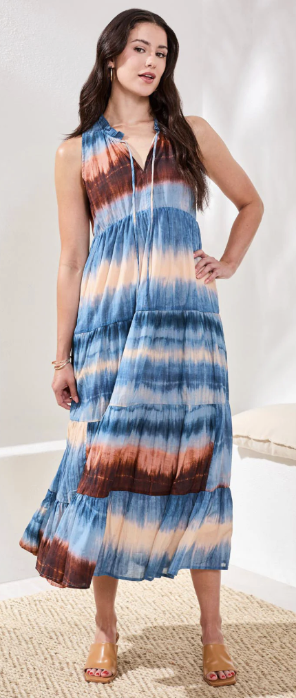 Lined Maxi Tiered Dress 974O