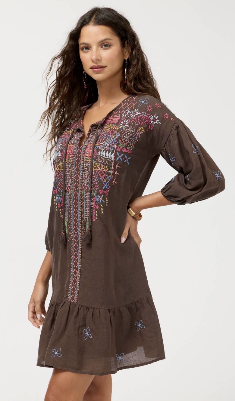 Bishop Sleeve Flounce Ryan Dress W33626-6