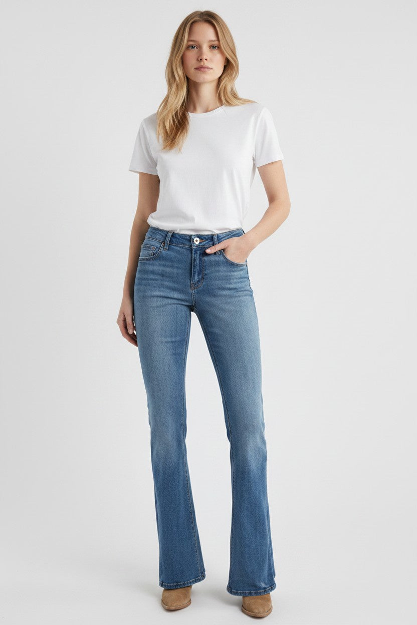34" Mid-Rise Flare W/Denim Side Insert CJ8C2544A7-471