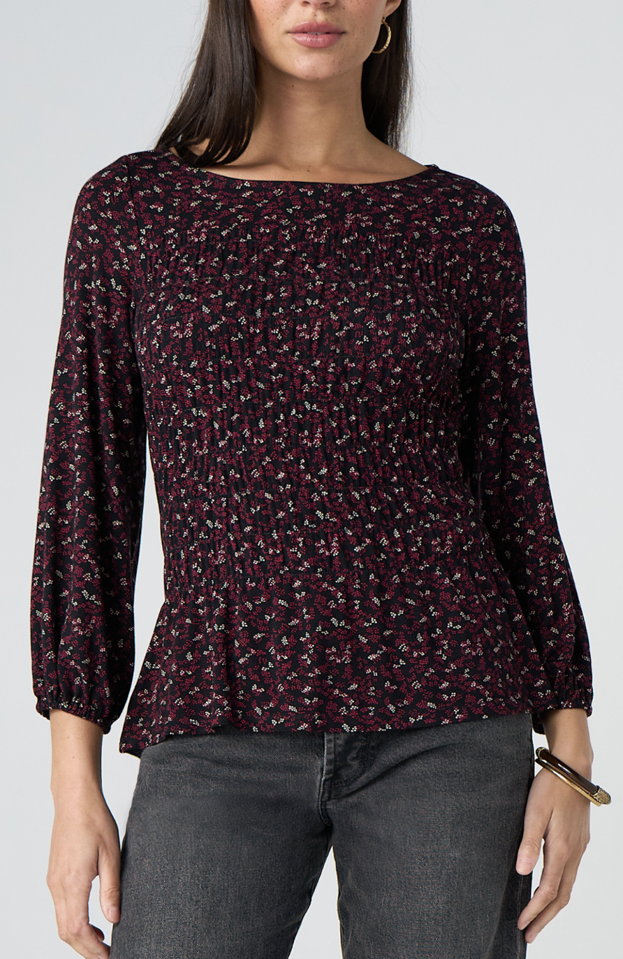 3/4 Slv Smocked Knit LM8L61PK1P04