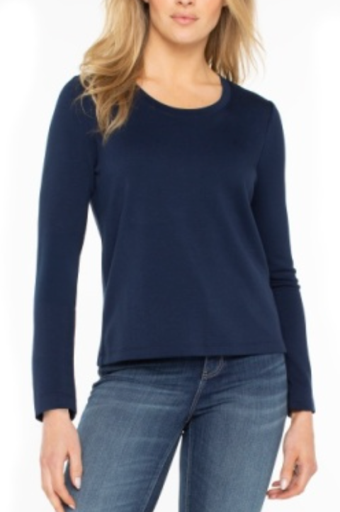 Long Sleeve Scoop Neck Knit Top LM8J01KB01C