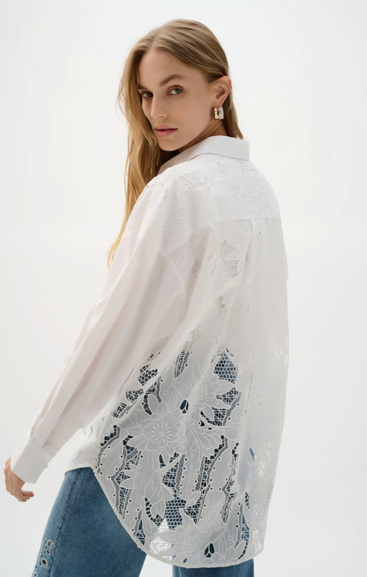 Cotton Lace Boxt Blouse W/Embroidery 262952
