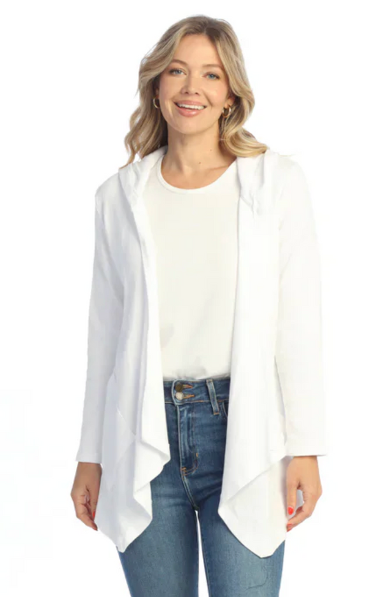Cascading Thermal Cardigan w/ Patch Pockets and Hood - M120