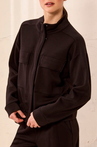 L/S Mock Neck Cardigan W/Pockets 3145O-3390