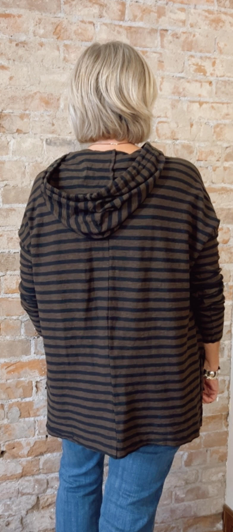 Sweatshirt-Black/Natural Stripe