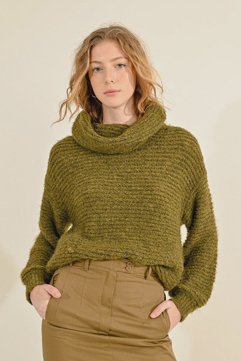 Ladies Knitted Cowl Neck Sweater