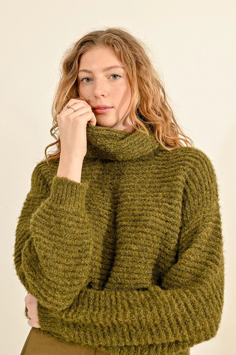 Ladies Knitted Cowl Neck Sweater