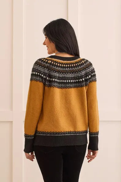 Crew Neck Jacquard Sweater
