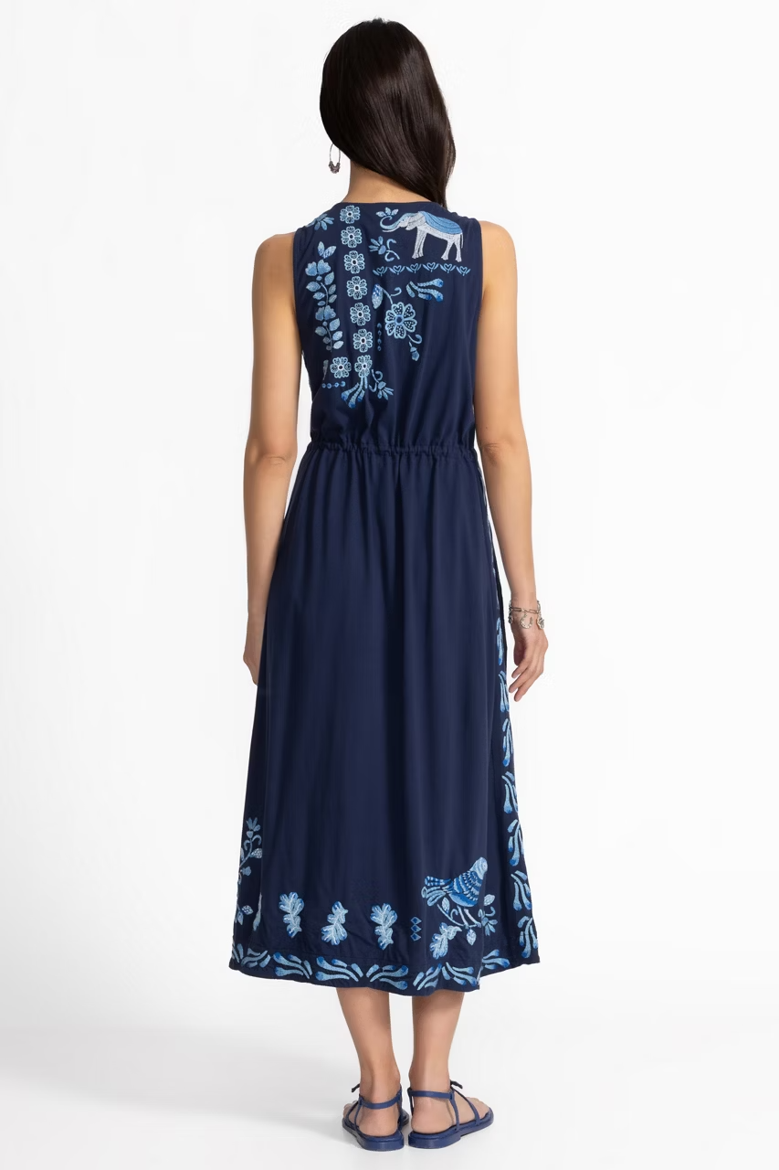 V-Neck Drawstring Knit Dress-Yadira J37525-5