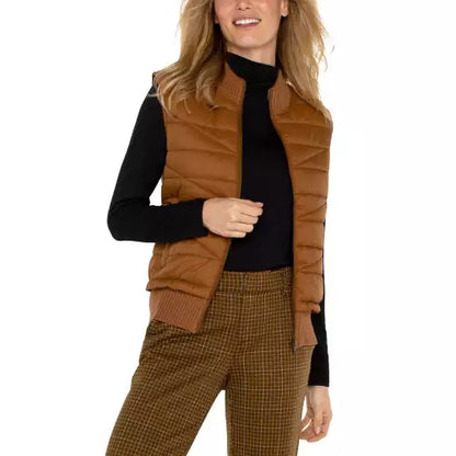 Quilted Front Full Zip Sweater Vest LM8E40SW53