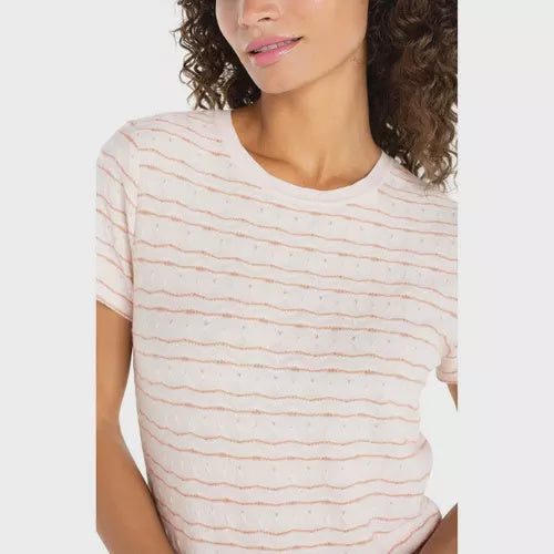 Short Sleeve Crew Neck Knit Tee W/Rib Trim LM8K64KB32