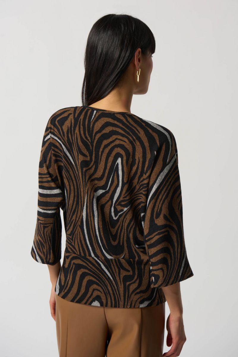 Tie Front Animal Print Top