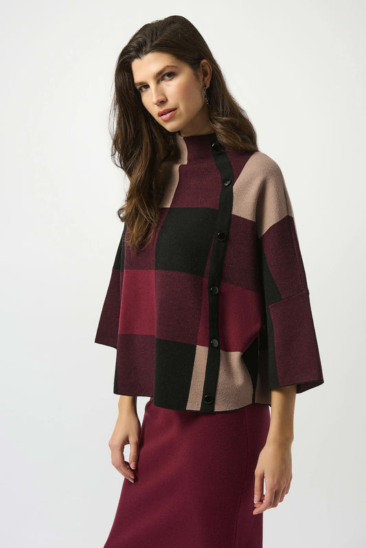 Dolman Sleeve Knit Top W/Button Detail 243948F25
