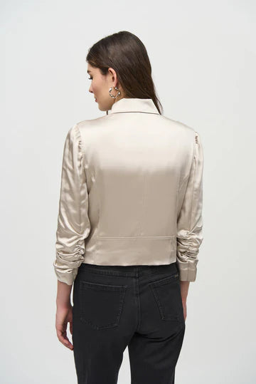 Foiled Faux-Suede Moto Jacket