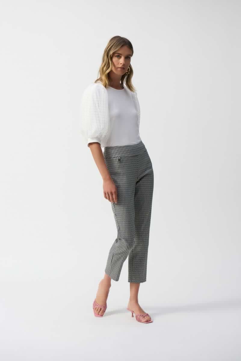 Geometric Jacquard Crop Pant