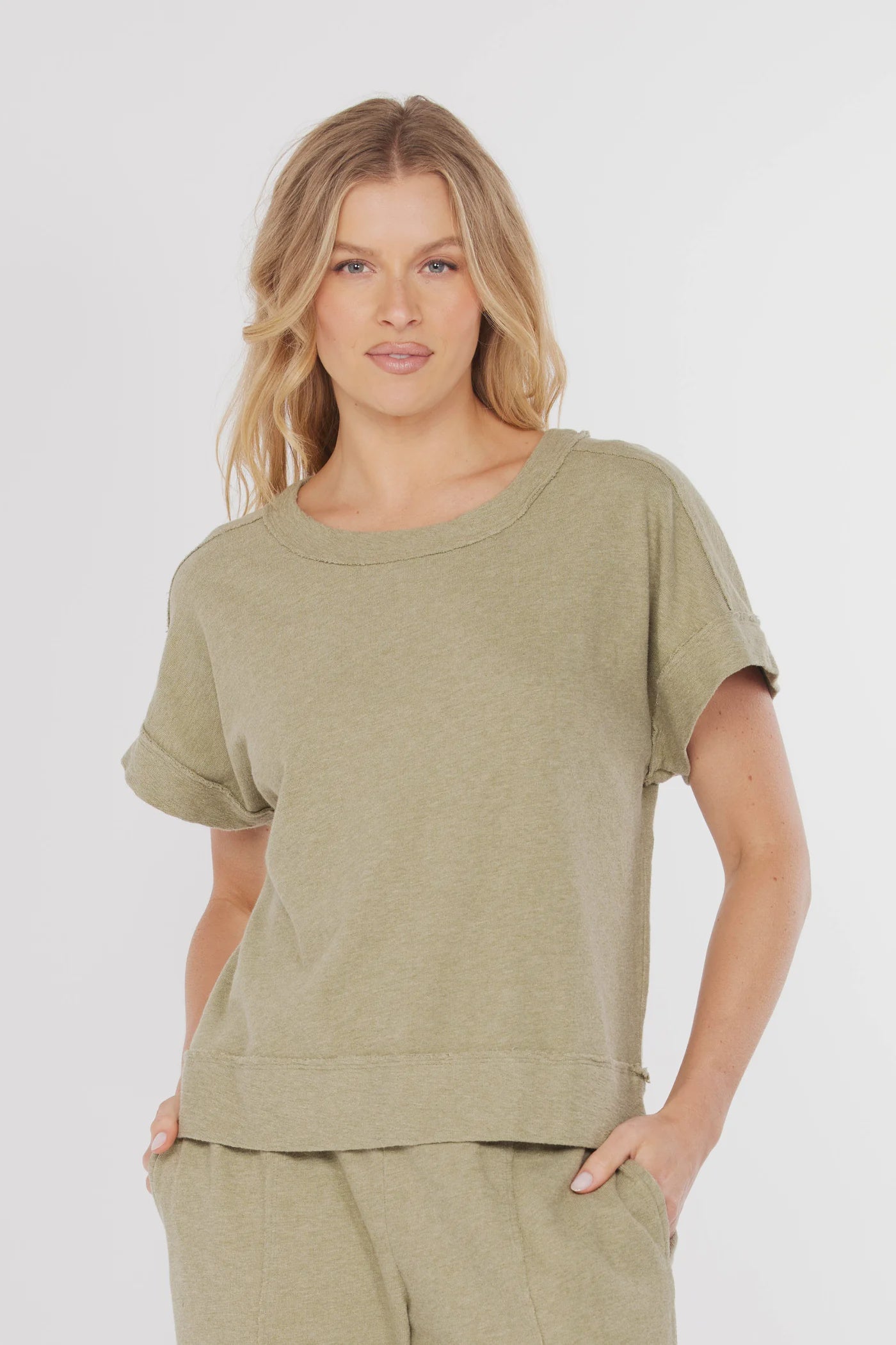 Half Sleeve Boxy Top 41G-A7301