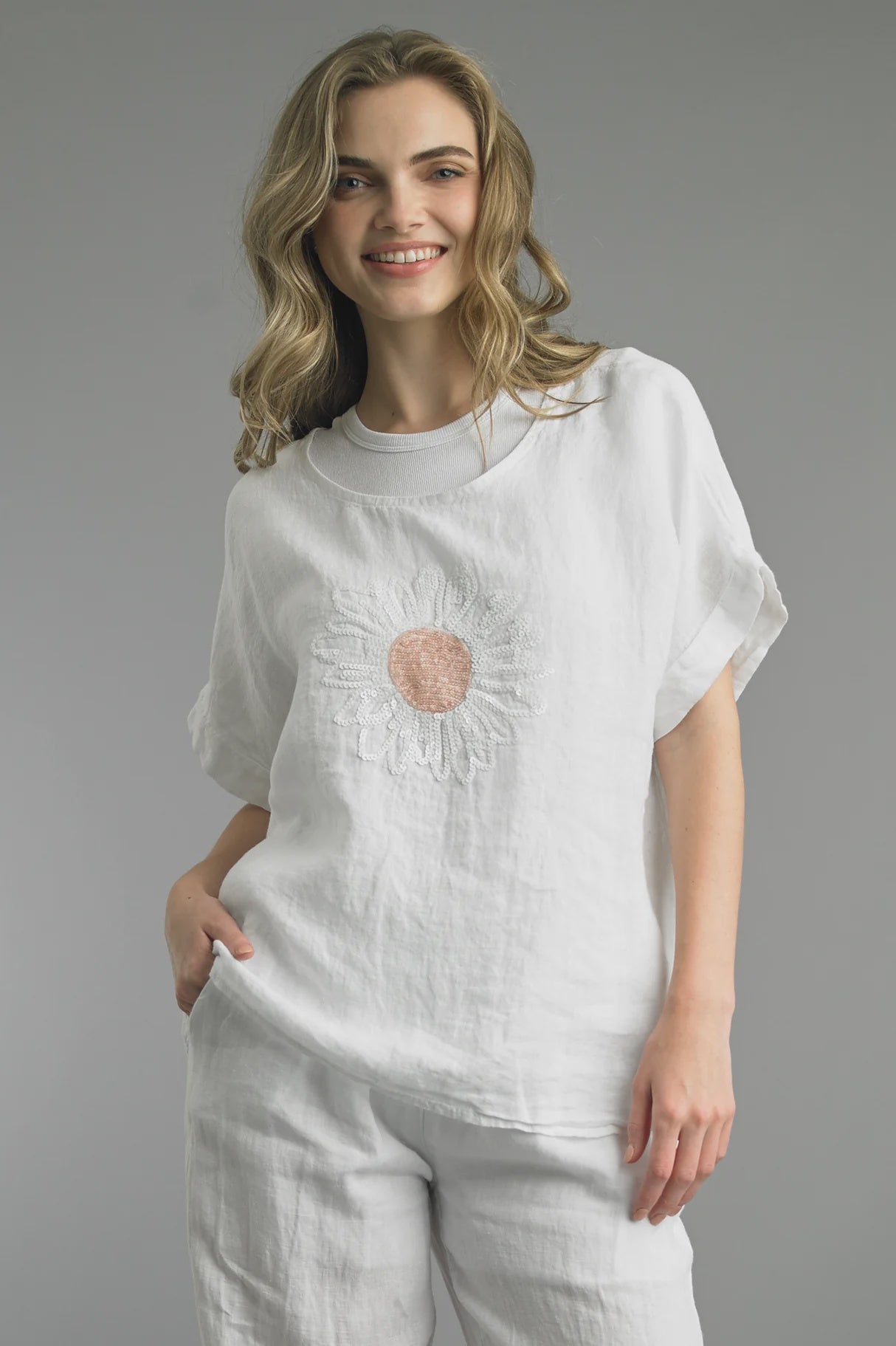 Sequin Daisy Top 4643A