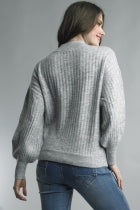 Mock Neck Rib Sweater