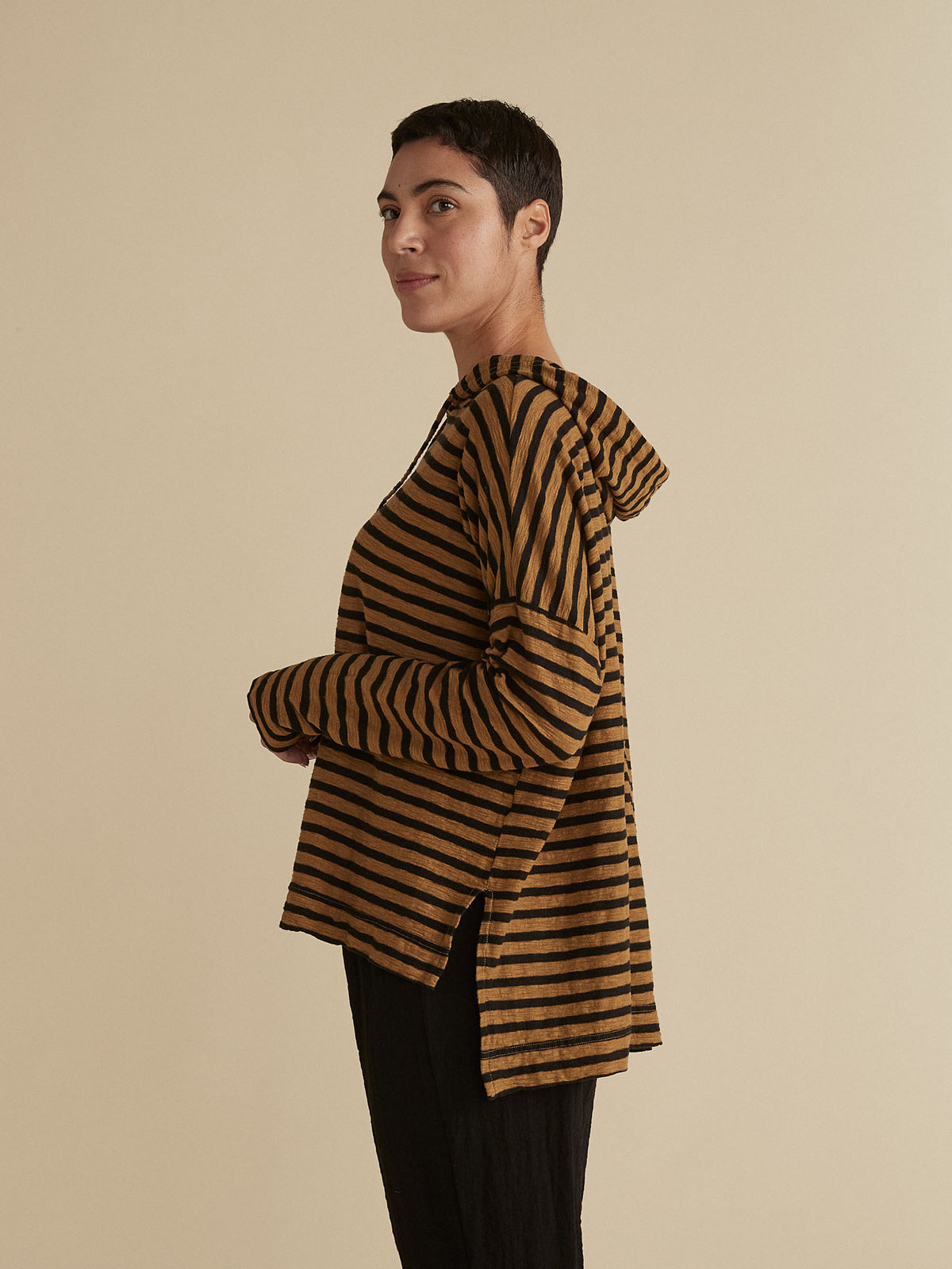 Sweatshirt-Black/Natural Stripe