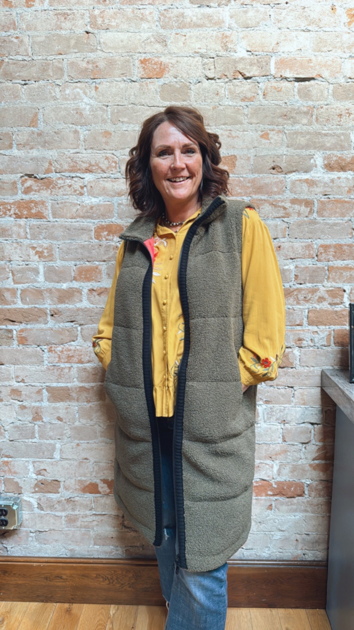 Kira Fleece Long Vest F25201