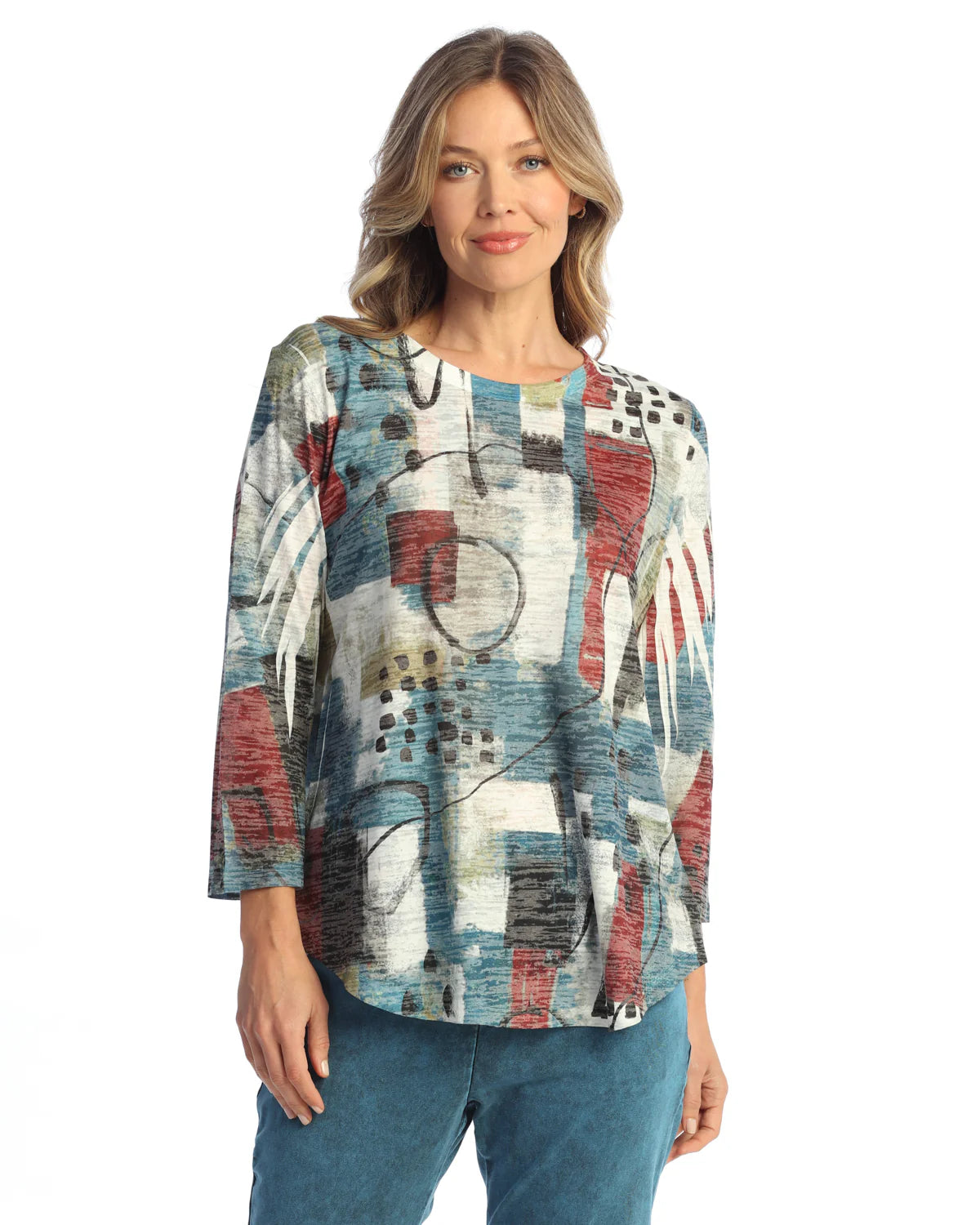 Lumina Burnout Tunic Top AJ2-2140