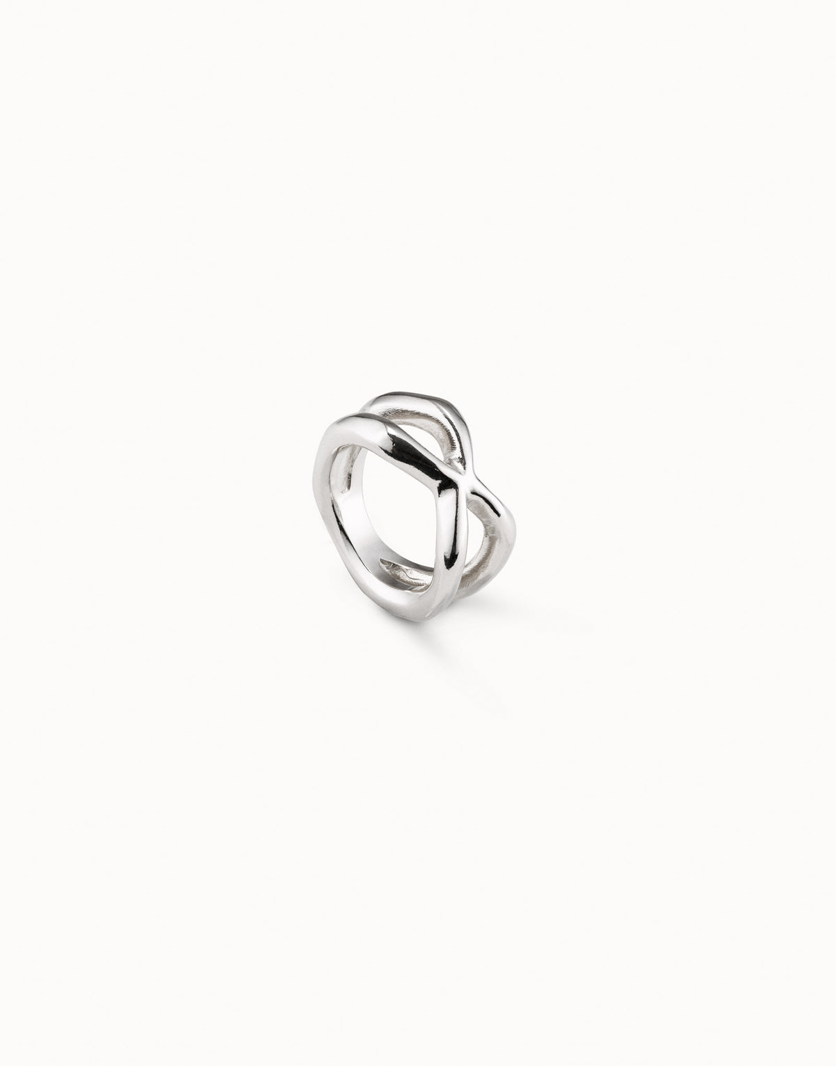 Crossed Ring Silver