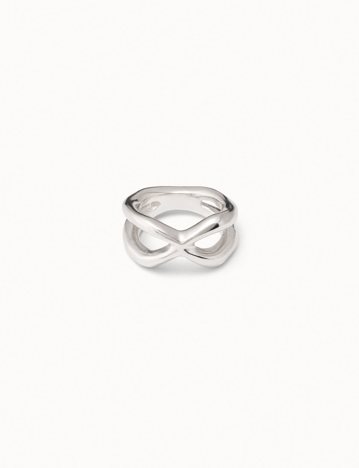 Crossed Ring Silver