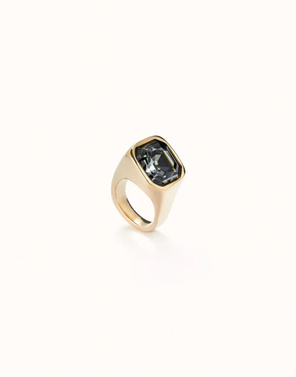Ser Sin Complejos Gold Ring W/Grey Crystal AIN0823GRSORO