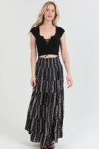 Smocked Waist Maxi Skirt 26P57-W915