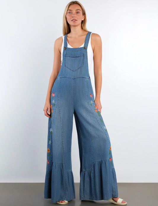 Butterfly Embroidered Overalls BT8015R