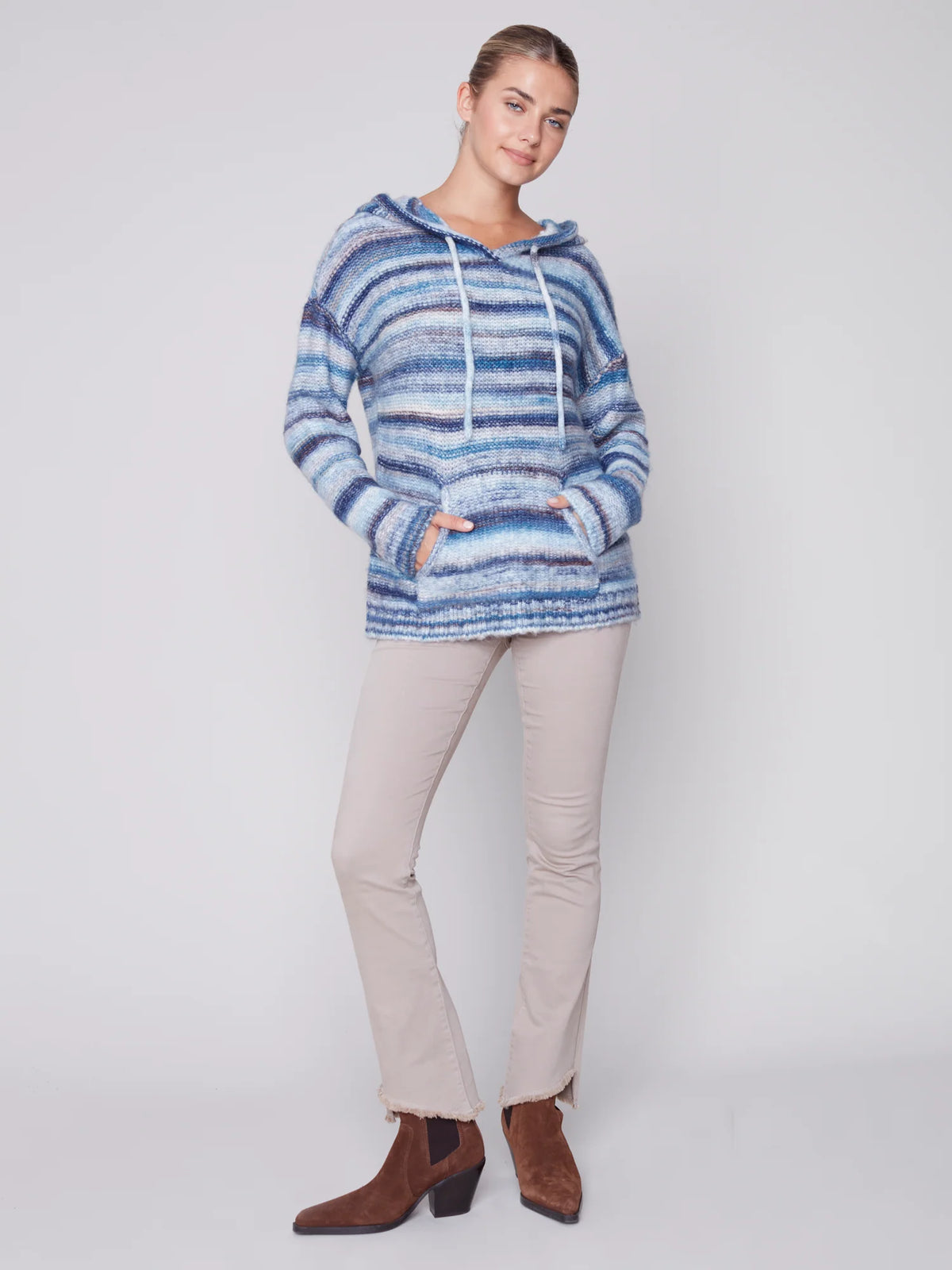 Striped Hooded Pull Over