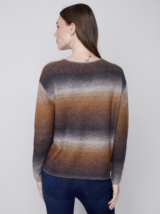 Ombre Wrap Front Sweater