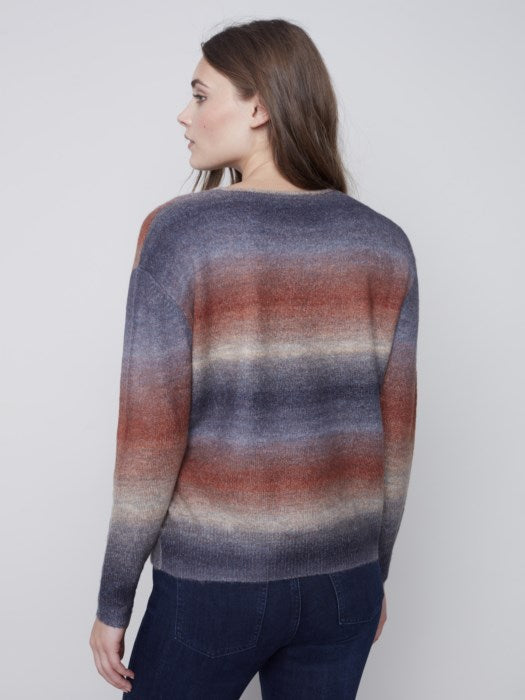 Ombre Wrap Front Sweater