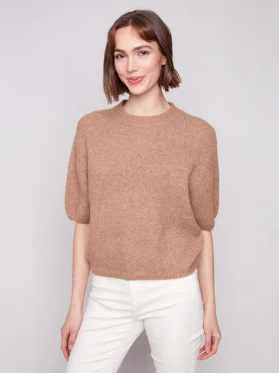 Elbow Sleeve Balloon Shape Sweater C2858