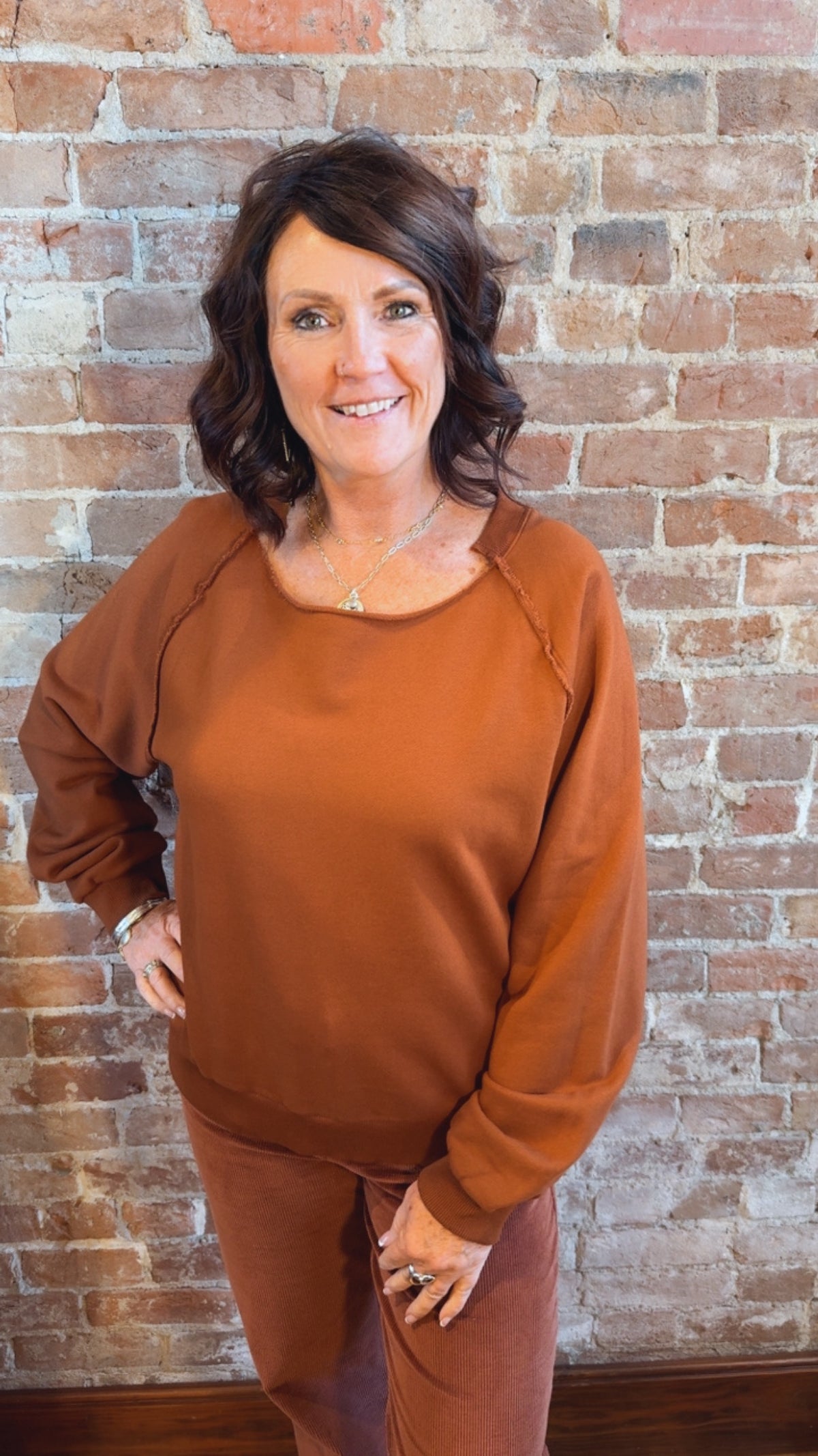 Raw Edge Detail Sweatshirt 46F-11185