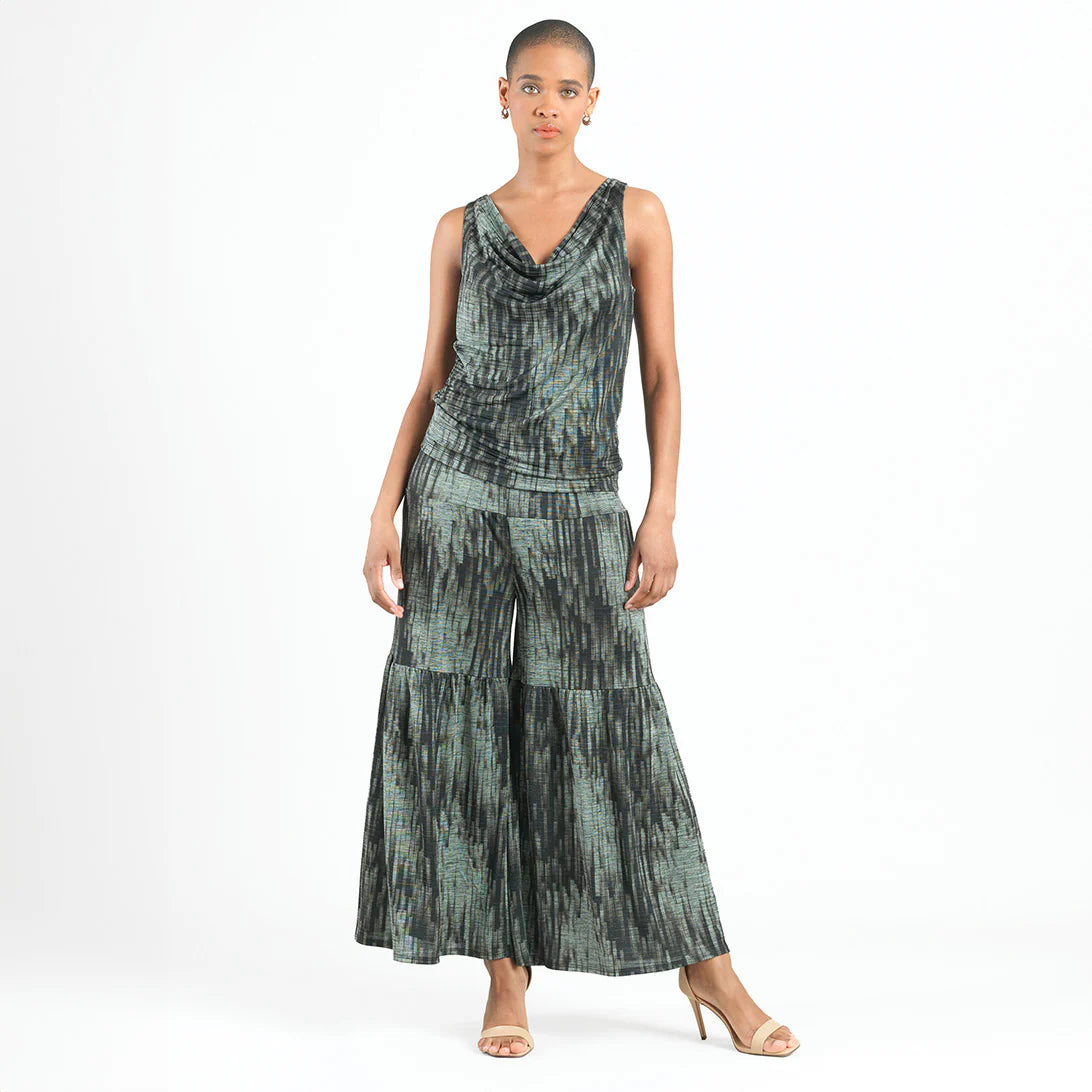 Silky Print Pleated Twin Set