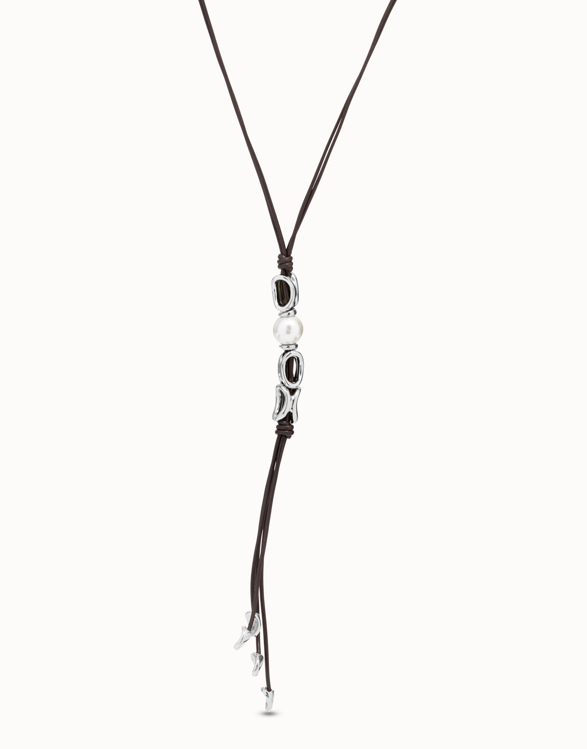 Bond Silver/Leather Necklace