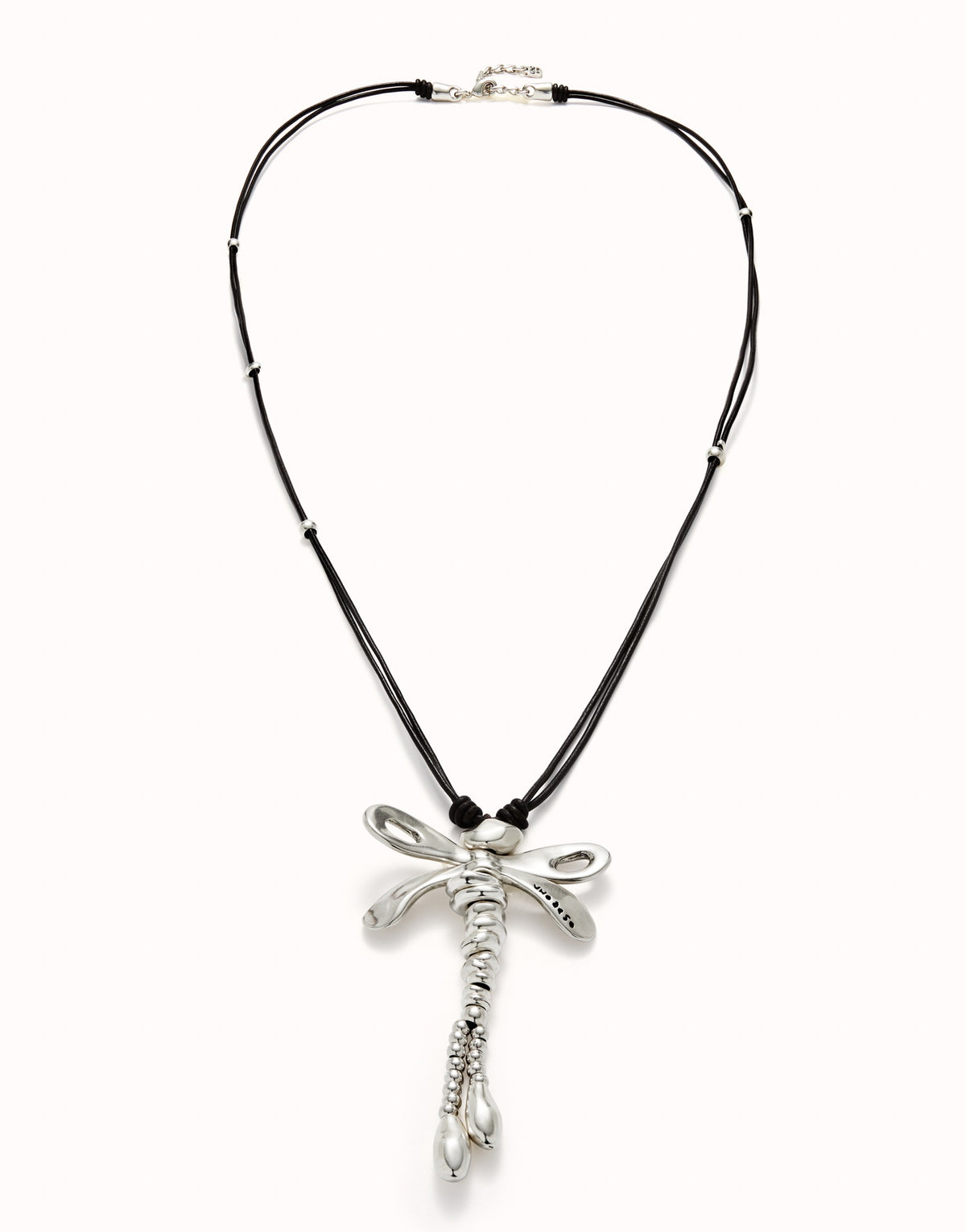 Ser Rebel Silver/Leather Long Necklace