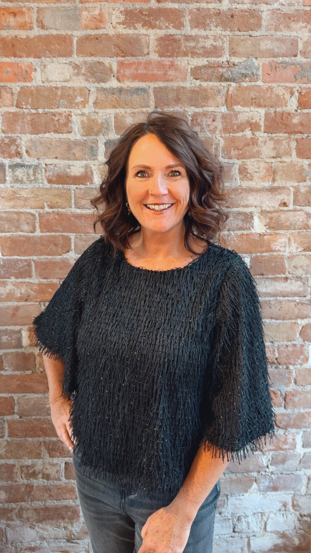 Novelty Fringe Boxy Top 254105