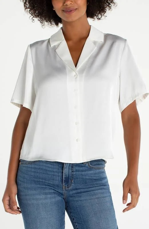 Short Slv Camp Collar Woven Blouse LM8K71PS6
