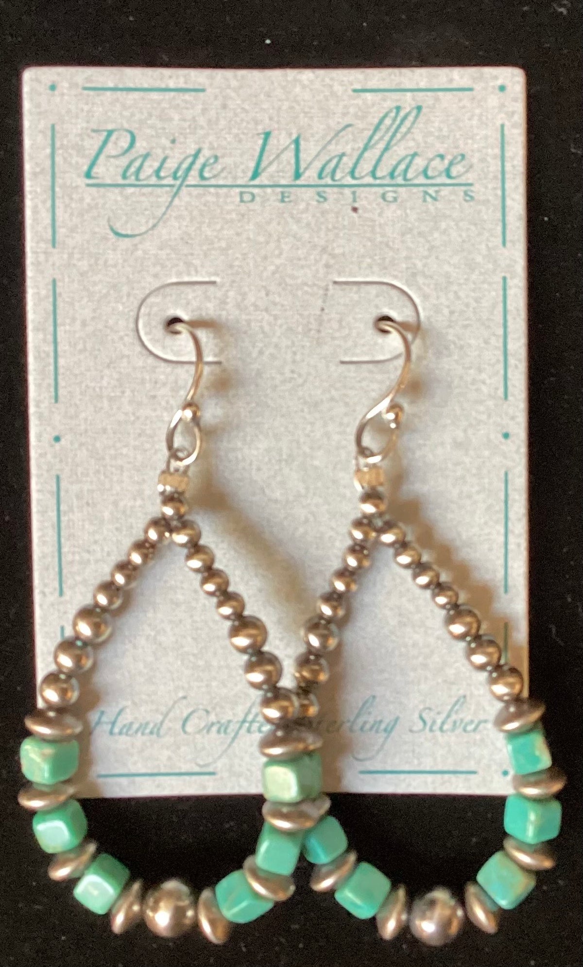 Sterling Silver Navajo Pearl/Turq Earring #16