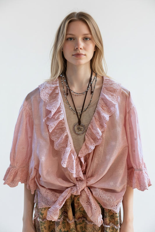 Pink Eyelet Top