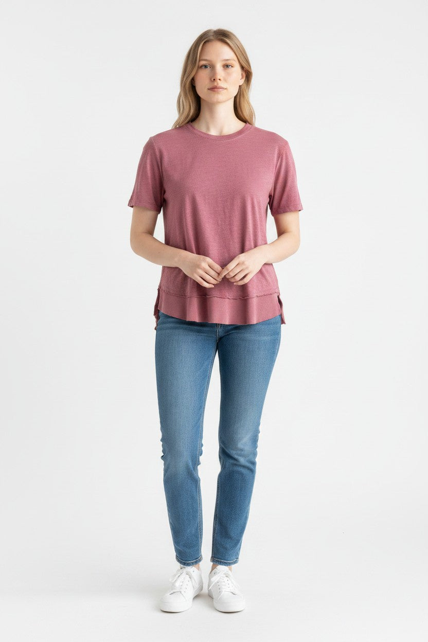 S/S Crew Swing Tee W/Rib Details 43G-97756