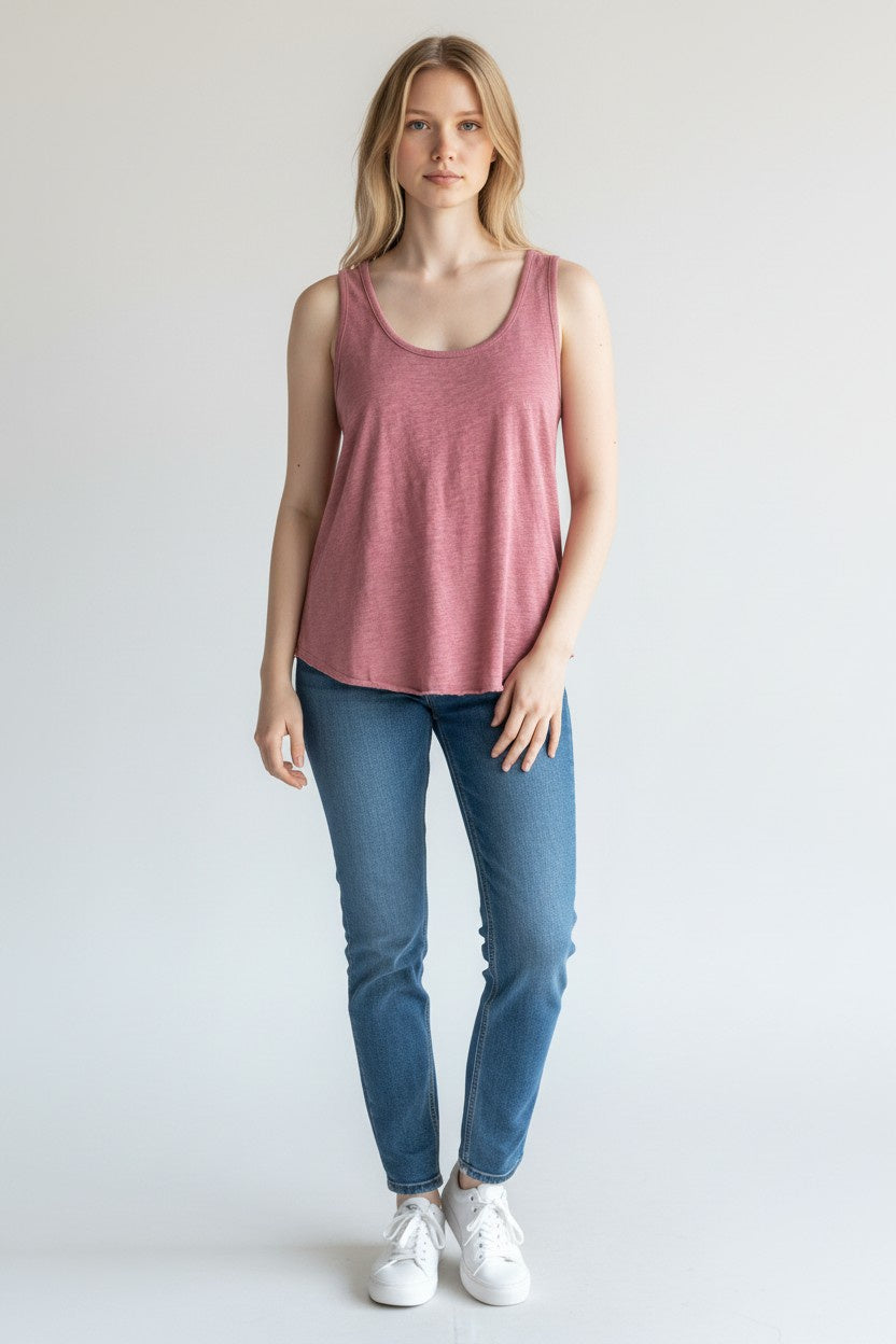 Curve Hem Slim Scoop Neck Tank 43G-A2179