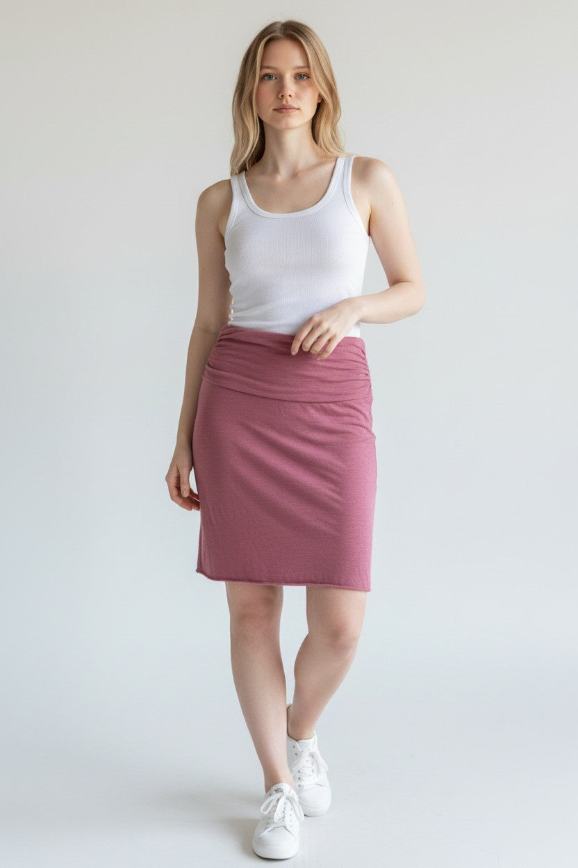 Shirred Waistband A-Line Skirt 43G-97770