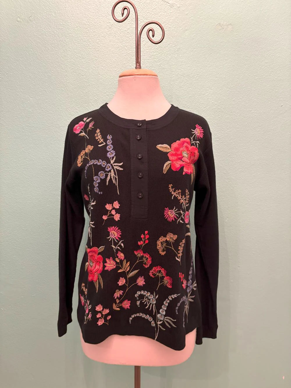Mixed Media Henley Thermal-Mayra J15125-7